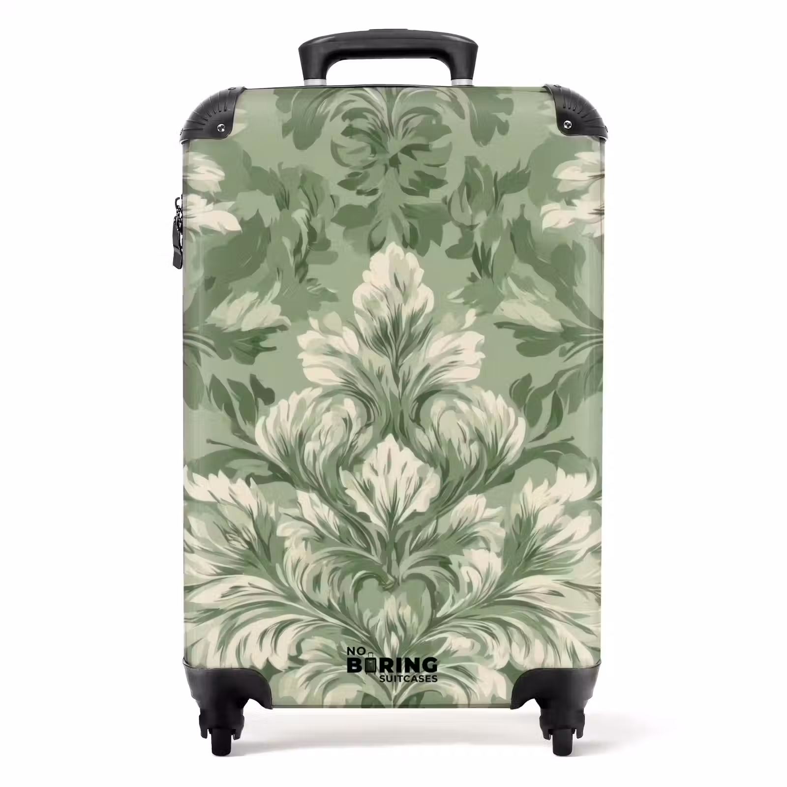 Suitcase - Elegant - Light Green - Plants - Pattern - Fitted — 1