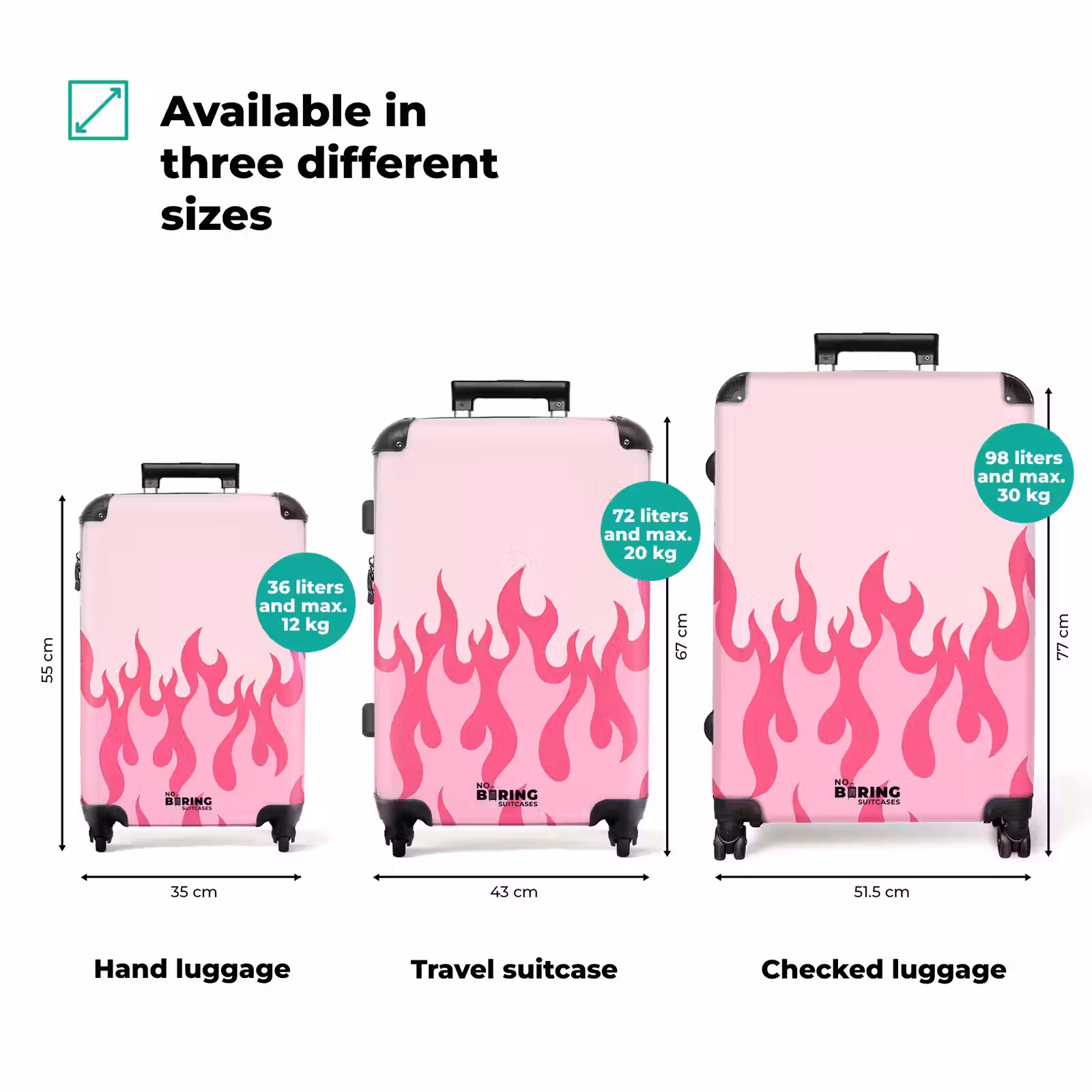 Suitcase - Flames - Pattern - Abstract - Modern - Pink — 1