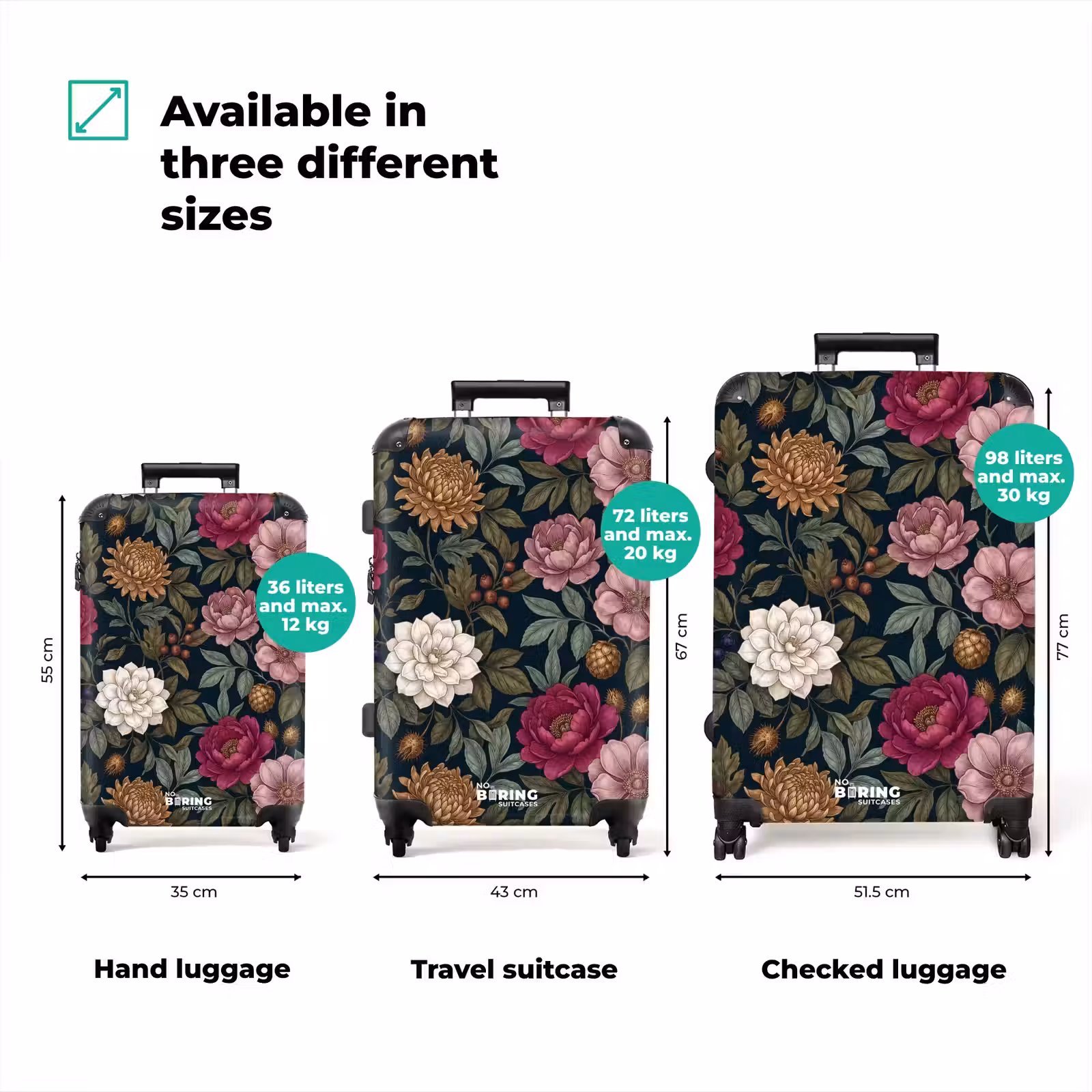 Suitcase - Flowers - Botanical - Illustration - Dark - Vintage — 1