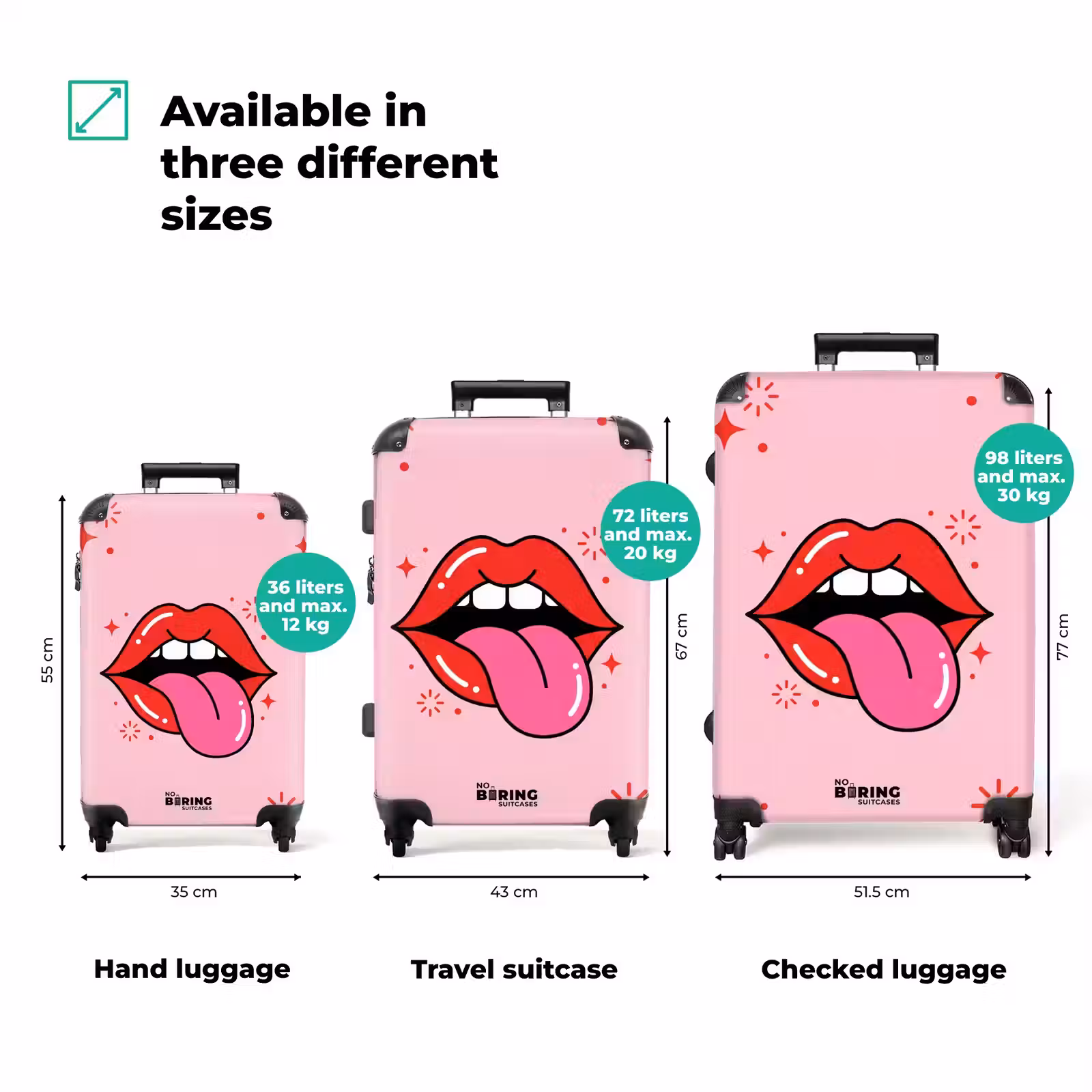 Suitcase - Lips - Tongue - Pop Art - Colorful - Pink — 1