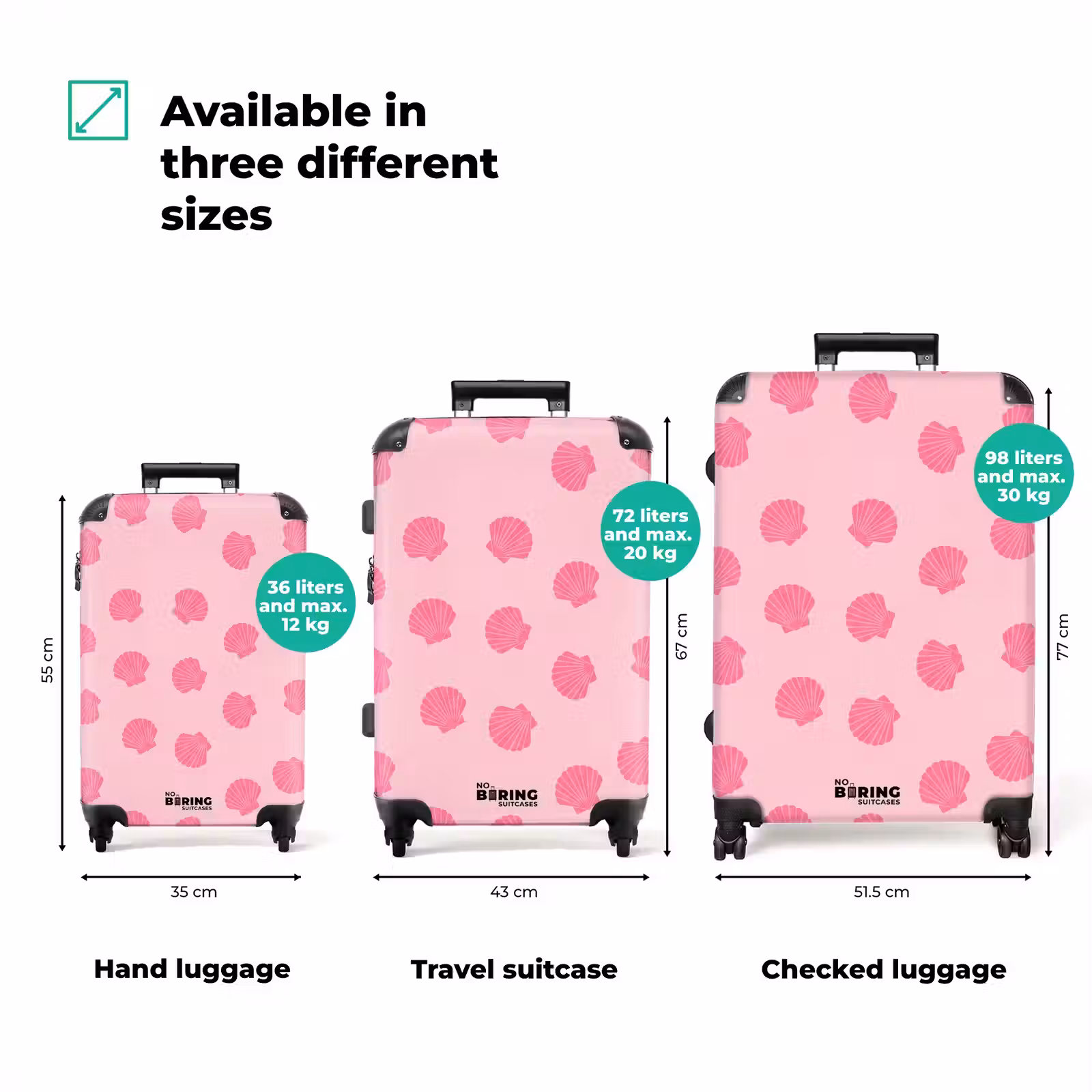 Suitcase - Shell - Pattern - Sea - Modern - Pink — 1