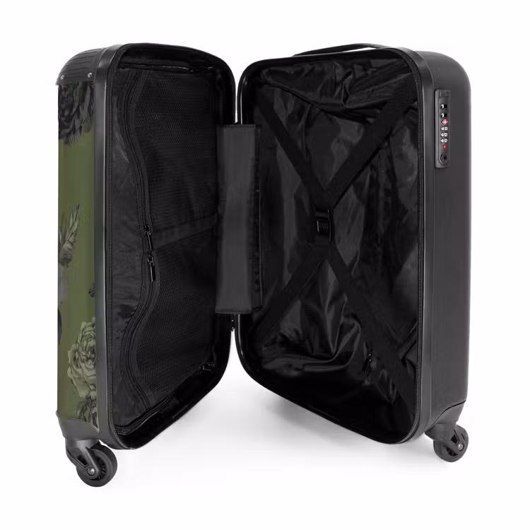 Suitcase - Classic - botanical - olive green - flowers — 5