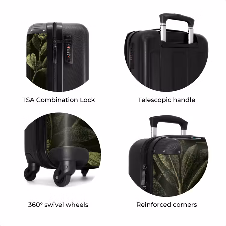 Suitcase - Classic - Dark - Botanical - Plants — 8