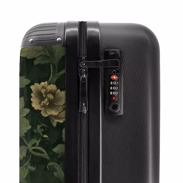 Suitcase - Dark - Green - Gold - Botanical — 6