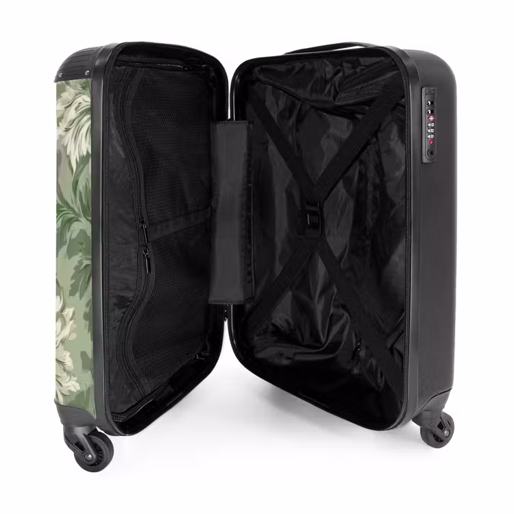 Suitcase - Elegant - Light Green - Plants - Pattern - Fitted — 5