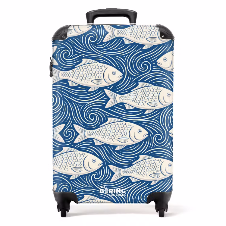 Suitcase - Fish - Water - Pattern - Graphic - Blue — 1