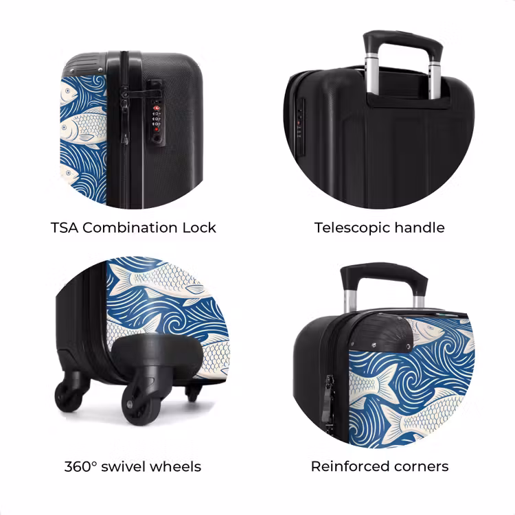 Suitcase - Fish - Water - Pattern - Graphic - Blue — 8