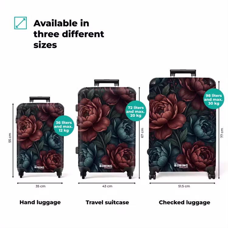 Suitcase - Flowers - Pattern - Nature - Classic - Dark — 1