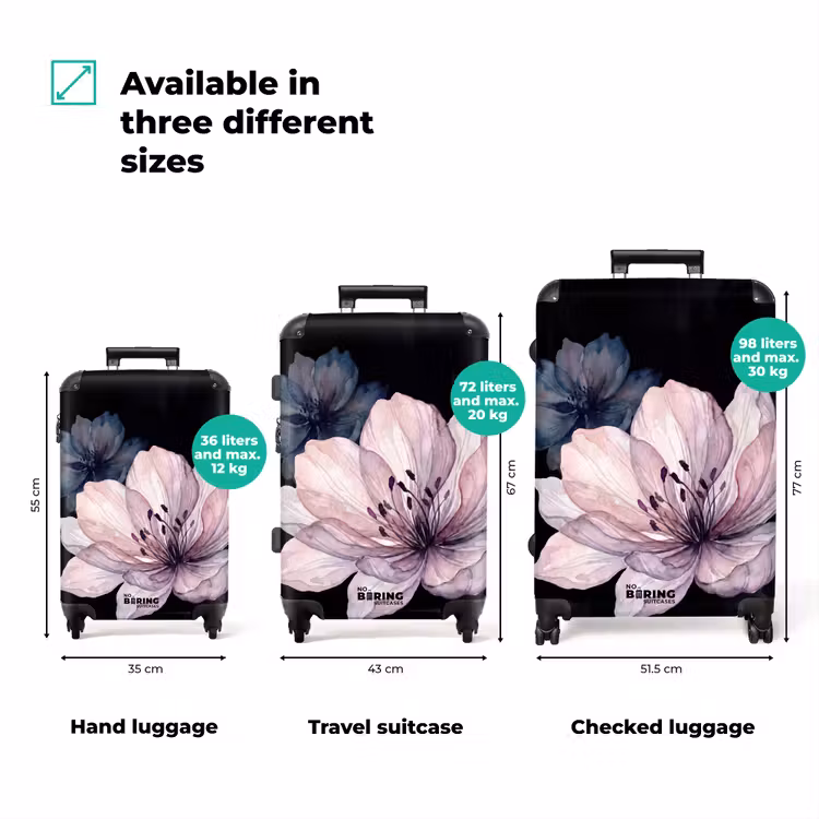 Suitcase - Flowers - Watercolor - Modern - Pink - Dark — 1