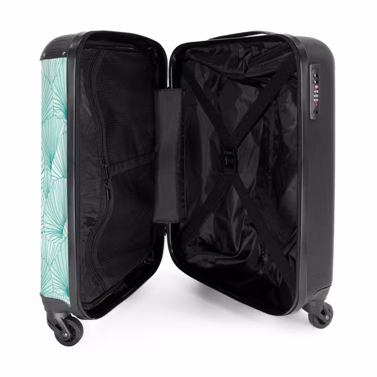 Suitcase - Green - White - Ginkgo - Patterned - Textured — 5