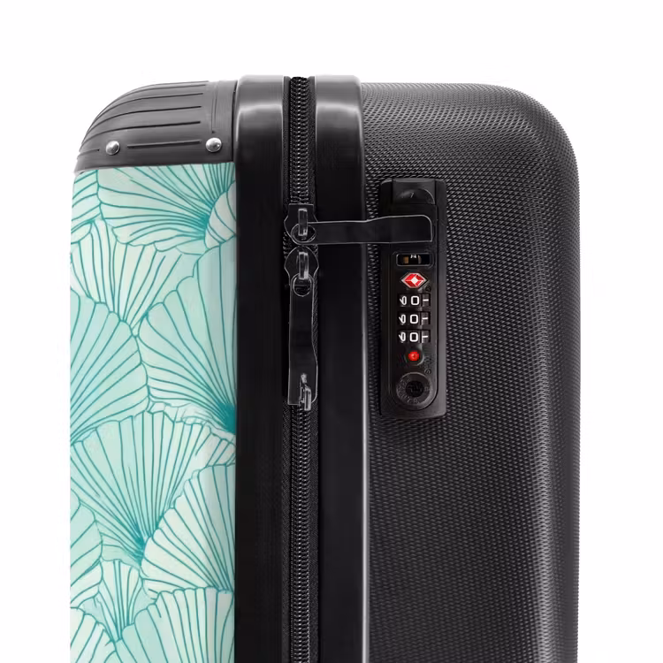 Suitcase - Green - White - Ginkgo - Patterned - Textured — 6