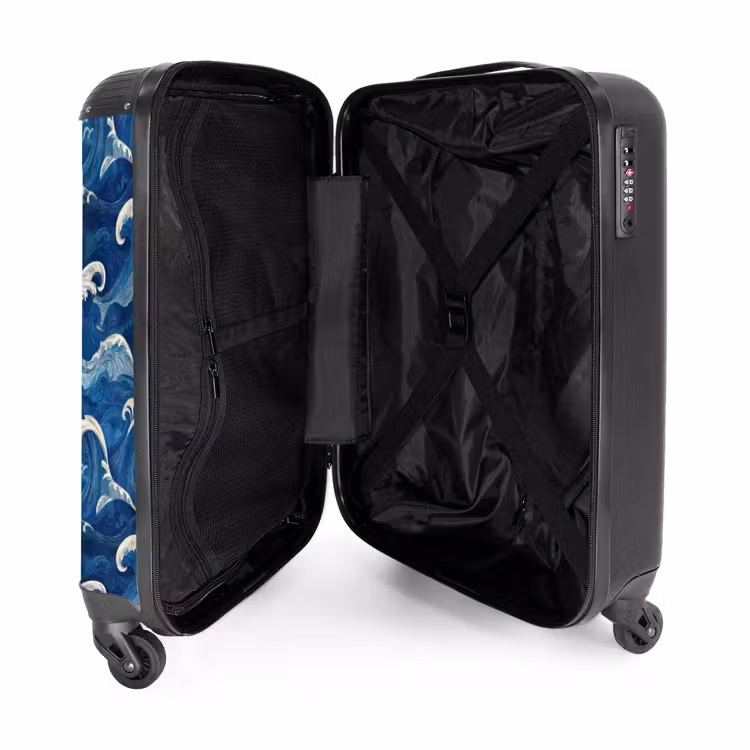 Suitcase - Japanese - Ocean - Waves - Blue — 5