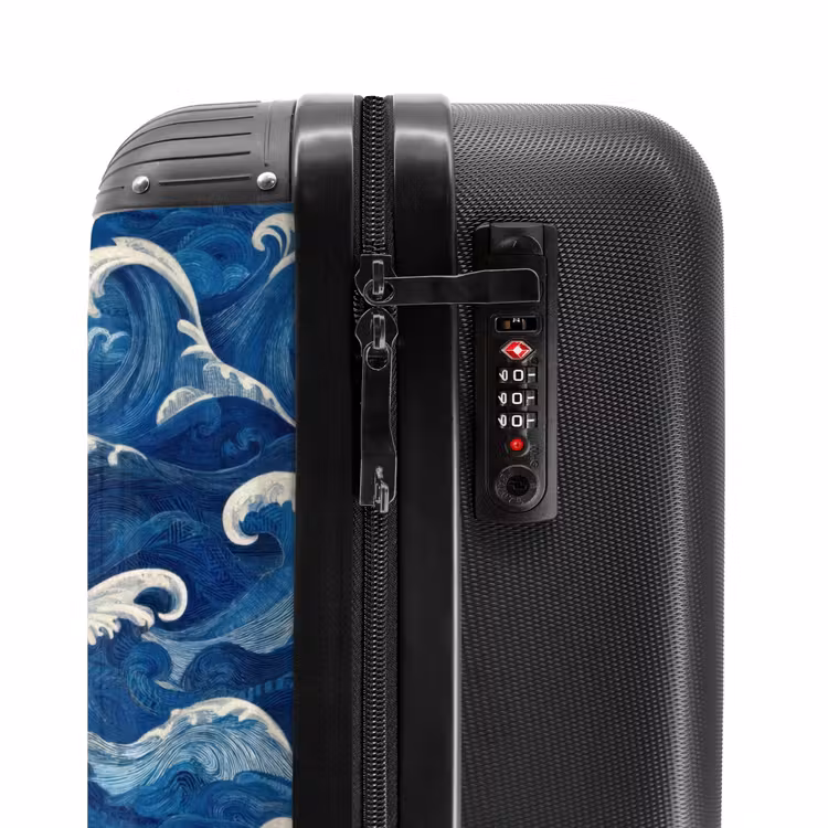 Suitcase - Japanese - Ocean - Waves - Blue — 6