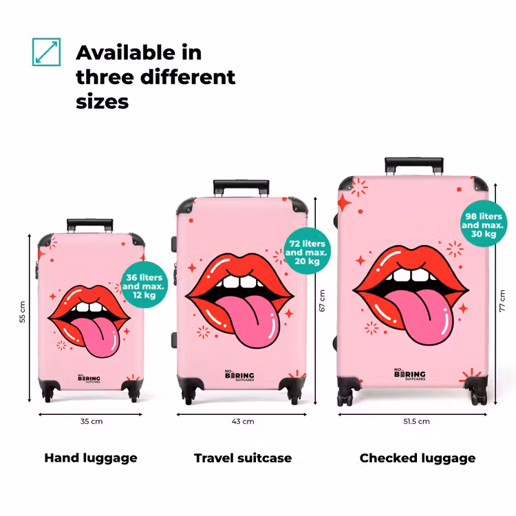 Suitcase - Lips - Tongue - Pop Art - Colorful - Pink — 1