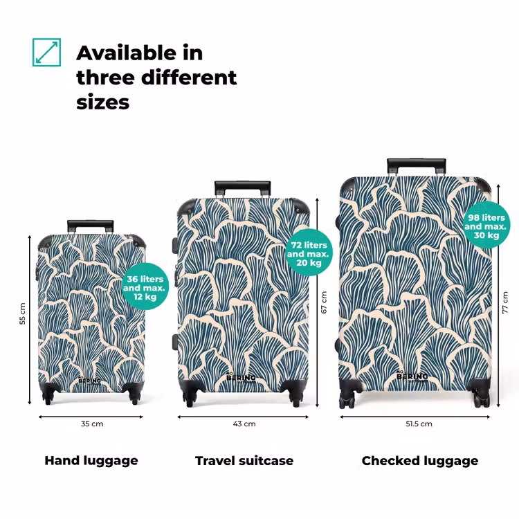 Suitcase - Organic - Blue - Cream - Shells — 3