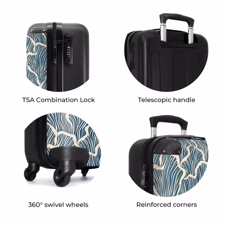 Suitcase - Organic - Blue - Cream - Shells — 8