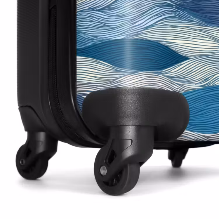 Suitcase - Patterned - Blue - White - Wavy - Stripes — 7