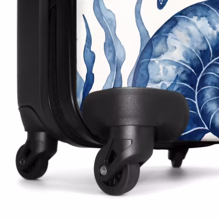 Suitcase - Shell - Spiral - Marine Life - Watercolor - Blue — 7