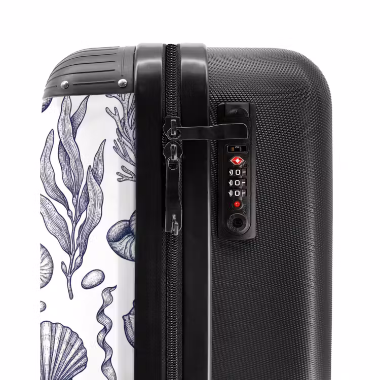 Suitcase - Shells - Seaweed - Ocean - Illustration - Blue — 6