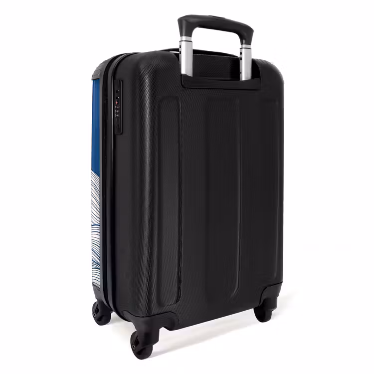 Suitcase - Whale - Tail - Waves - Line Drawing - Blue — 4