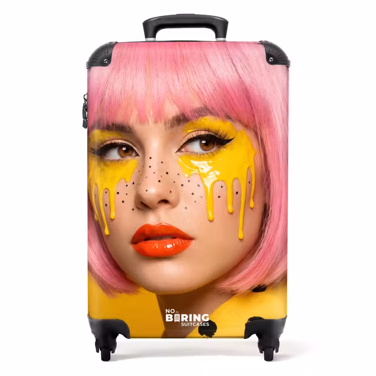Suitcase - Woman - Portrait - Abstract - Colorful - Yellow — 1