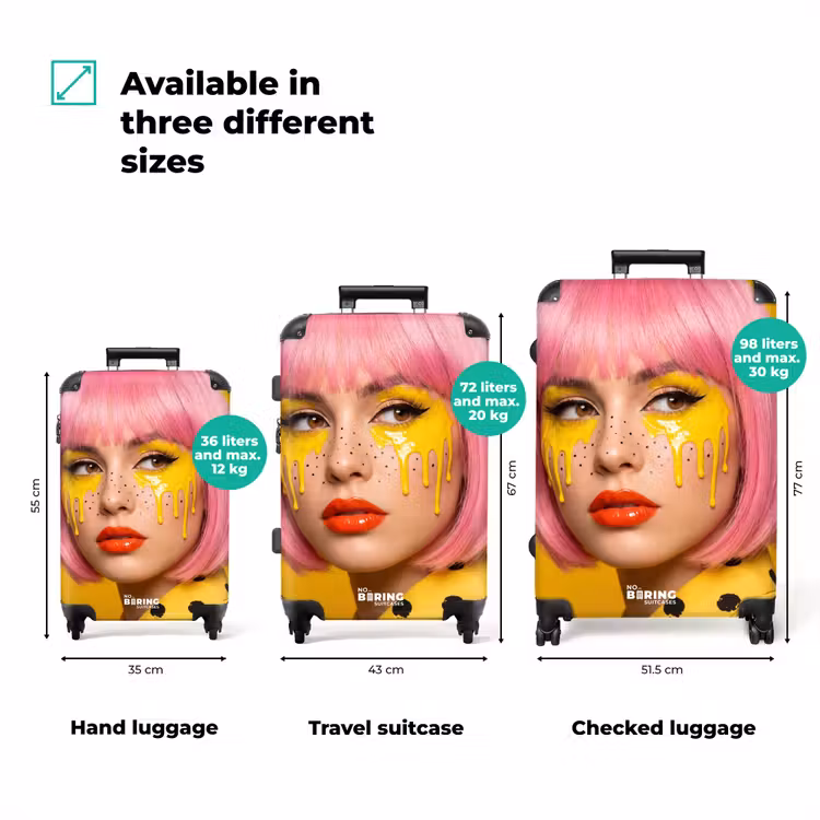 Suitcase - Woman - Portrait - Abstract - Colorful - Yellow — 3