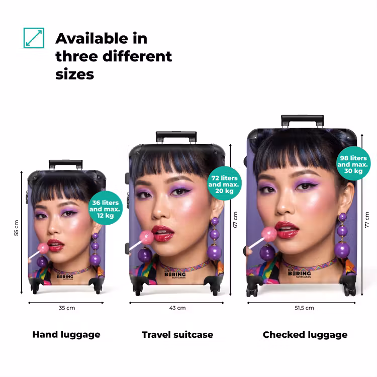 Suitcase - Woman - Portrait - Makeup - Purple - Vibrant — 3
