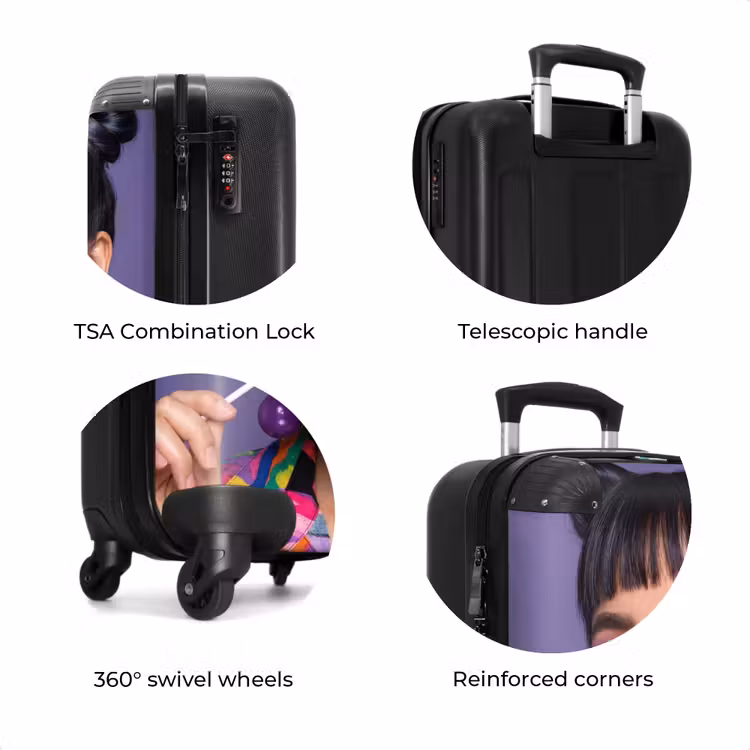 Suitcase - Woman - Portrait - Makeup - Purple - Vibrant — 8