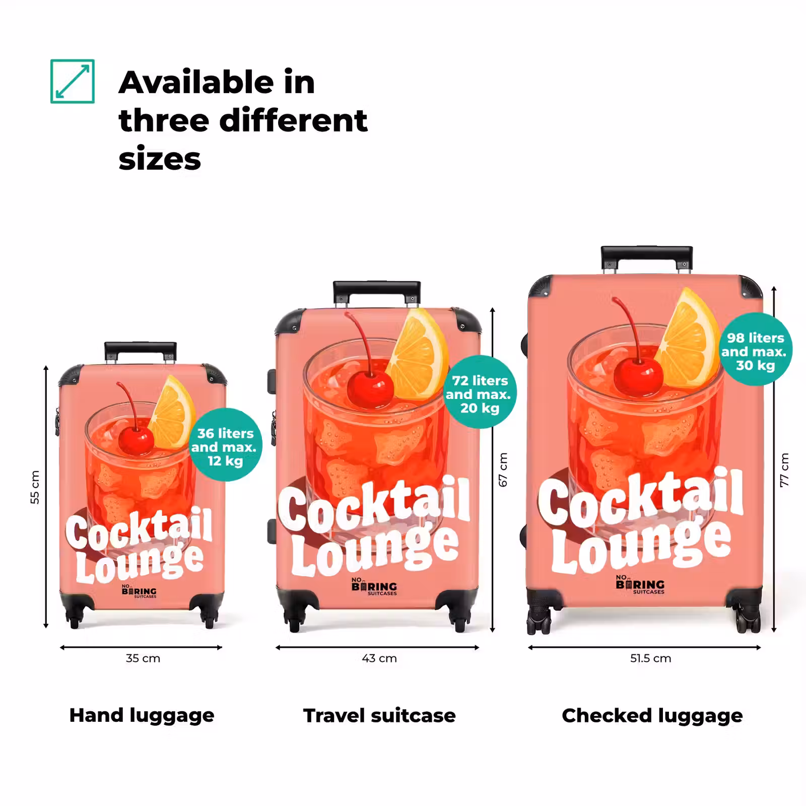 Suitcase - Cocktail Lounge - Glass - Coral — 1
