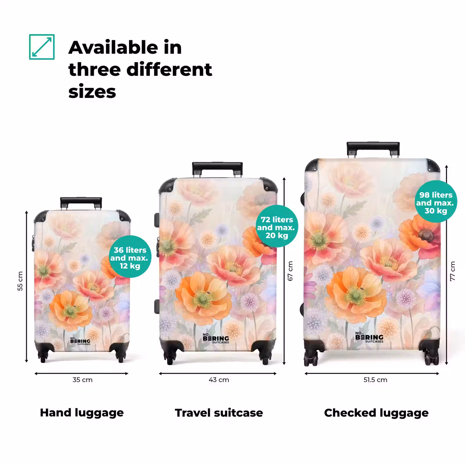 Suitcase - Flowers - Watercolor - Nature - Modern - Colorful — 1