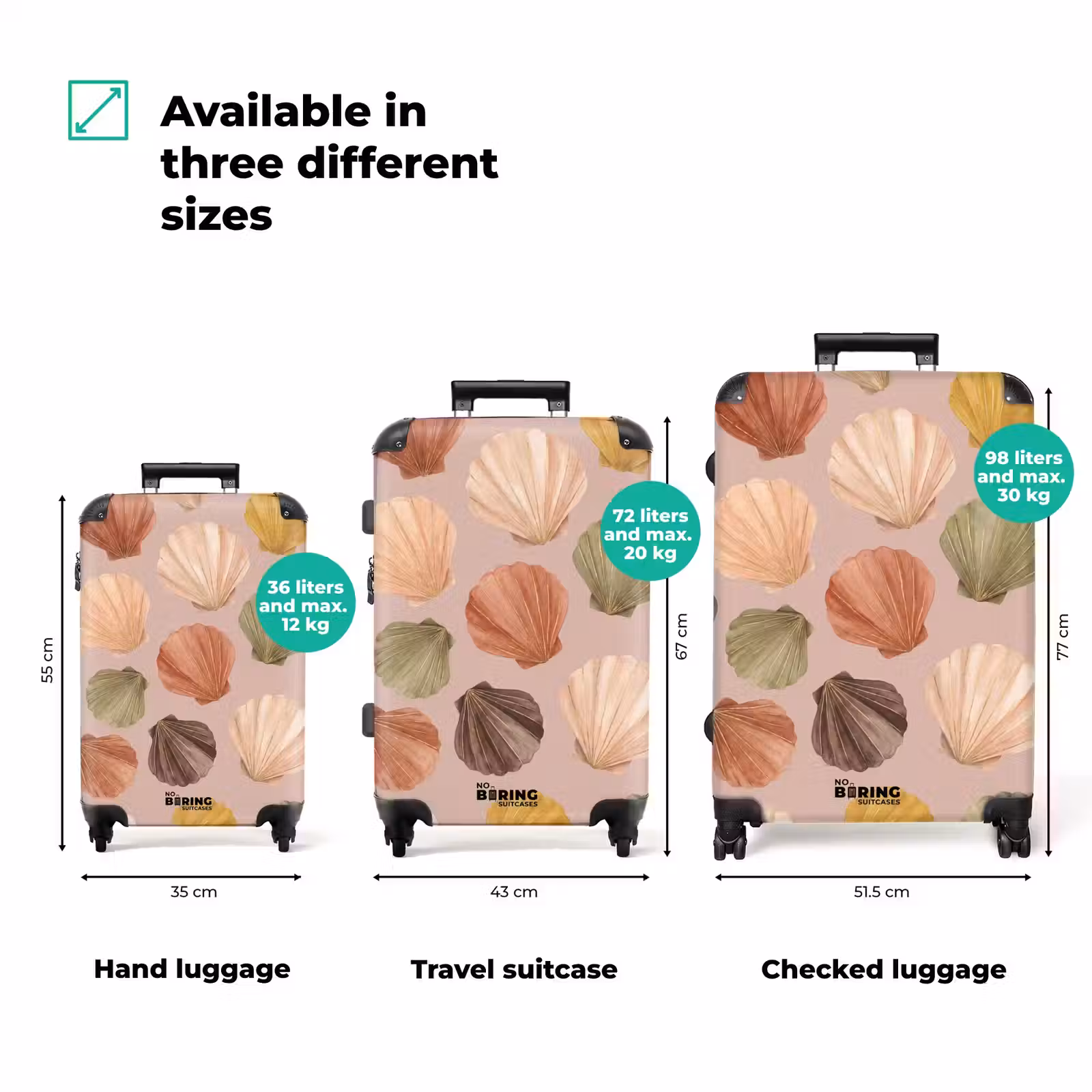 Suitcase - Shell - Pattern - Sea - Watercolor - Earth Tones — 1