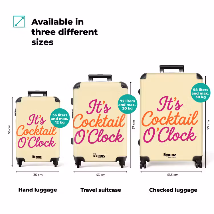 Suitcase - Cocktail O'Clock - Yellow - Retro — 1