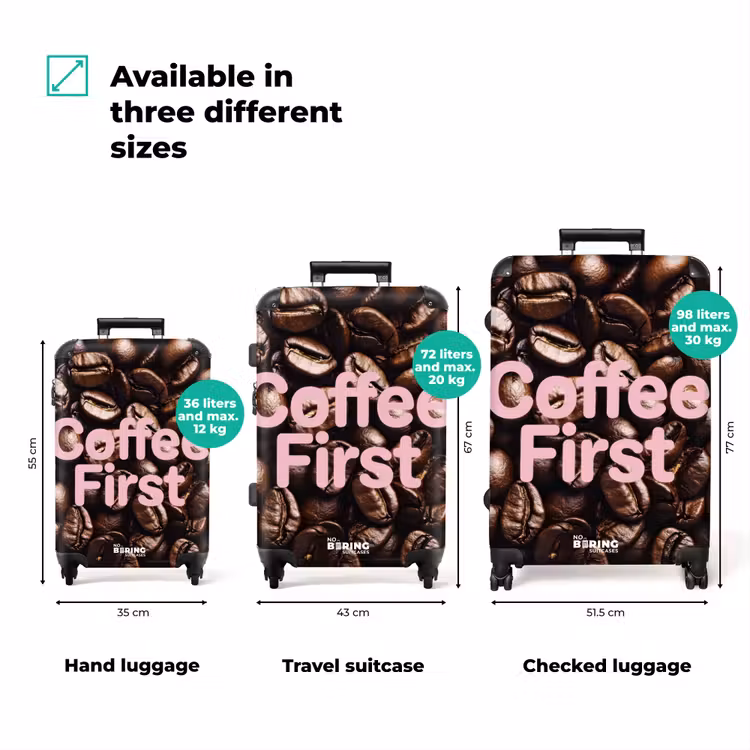 Suitcase - Coffee First - Coffee Beans - Pink — 1
