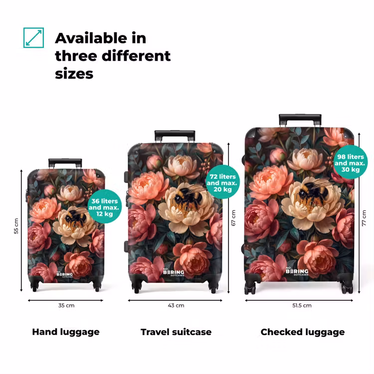 Suitcase - Flowers - Insects - Nature - Pink — 1