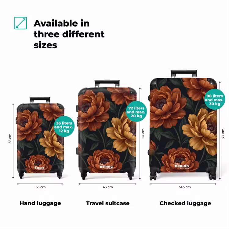 Suitcase - Flowers - Leaves - Nature - Modern - Orange — 1