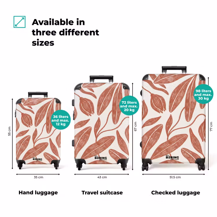 Suitcase - Flowers - Pattern - Modern - Nature - Brown — 1