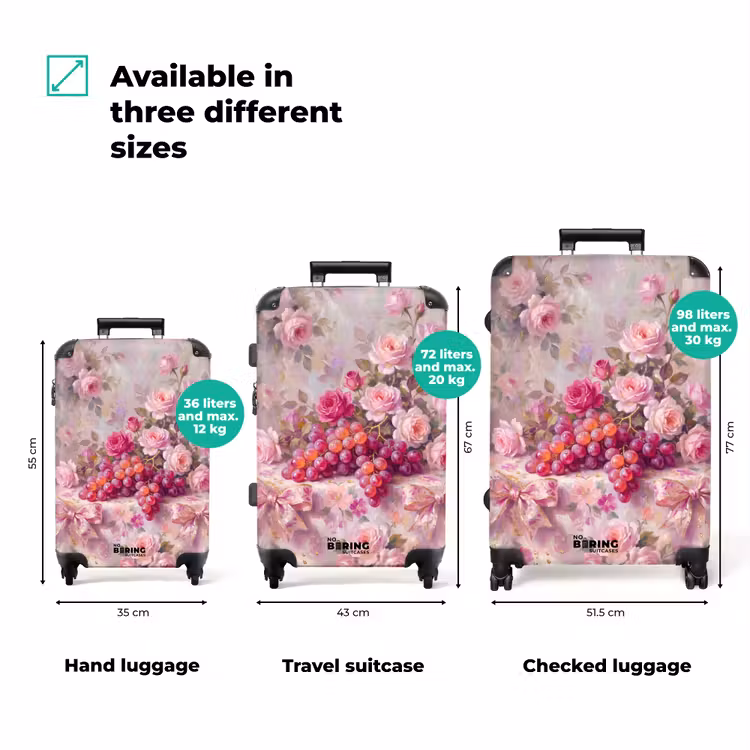 Suitcase - Food - Flowers - Still Life - Pink - Gold — 1