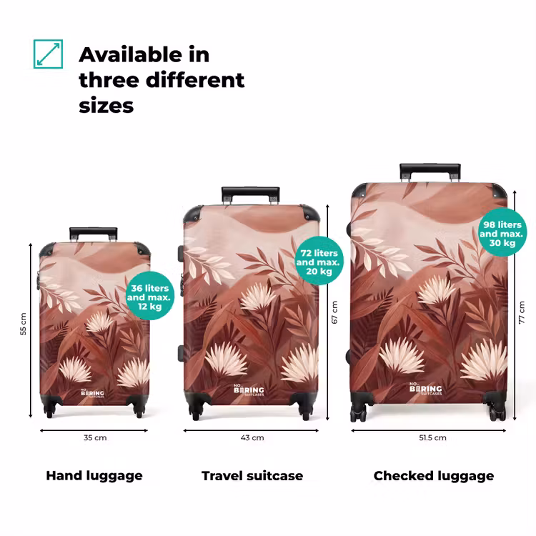Suitcase - Plants - Leaves - Botanical - Modern - Brown — 1