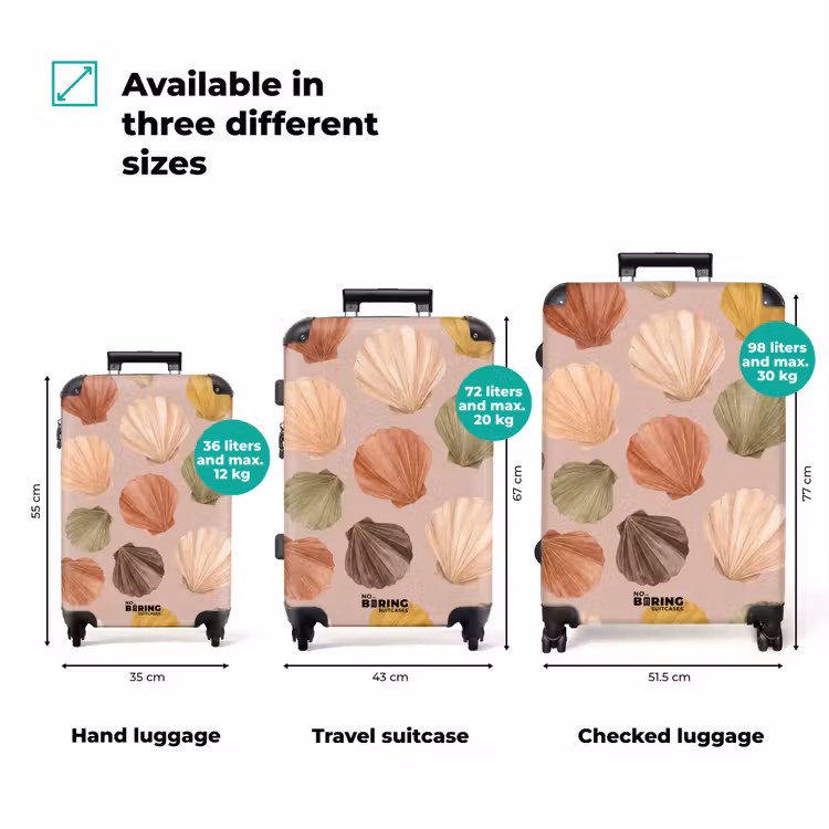Suitcase - Shell - Pattern - Sea - Watercolor - Earth Tones — 1