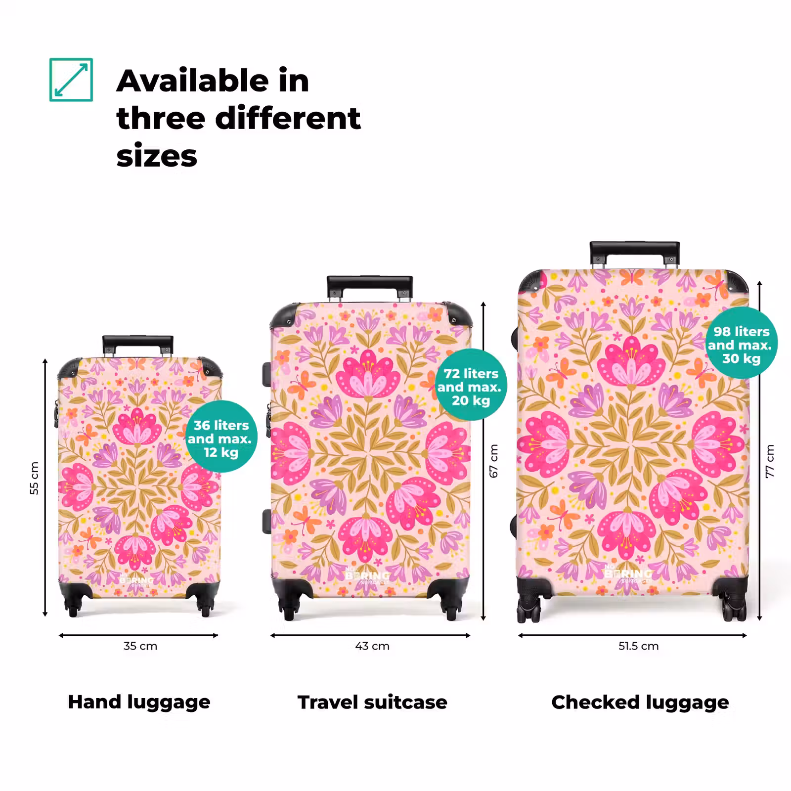 Suitcase - Flowers - Pattern - Nature - Abstract - Pink — 1