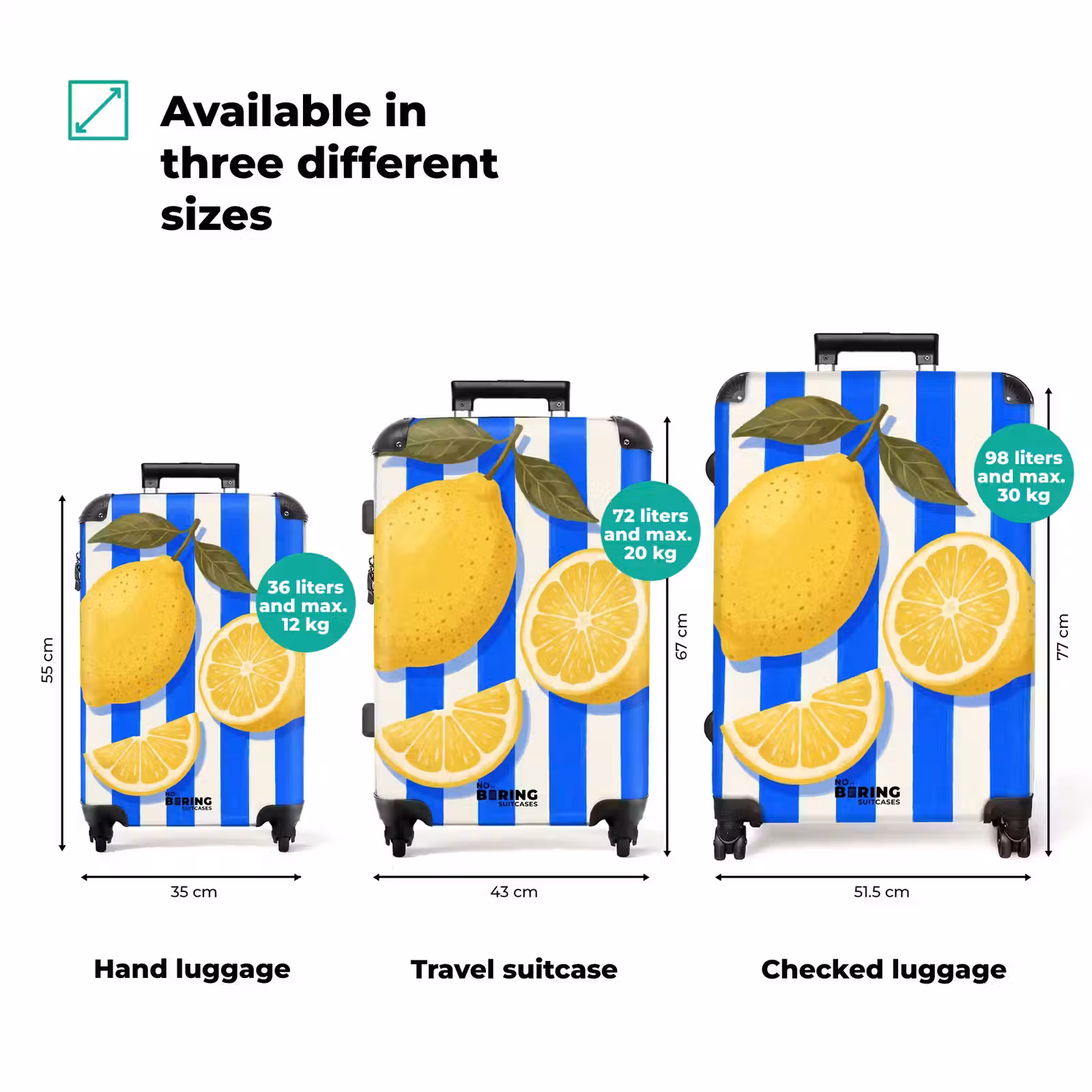 Suitcase - Fruit - Lemon - Summer - Yellow - Blue — 1