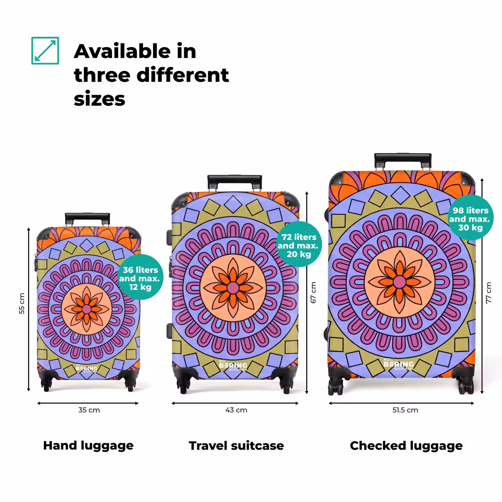 Suitcase - Mandala - Circle - Abstract - Colorful - Pattern — 1