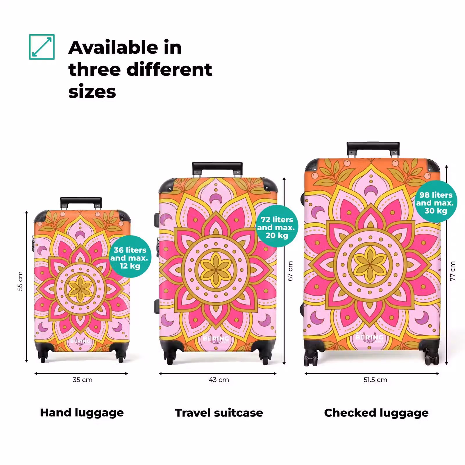 Suitcase - Pattern - Floral Motif - Decoration - Abstract - Pink — 1