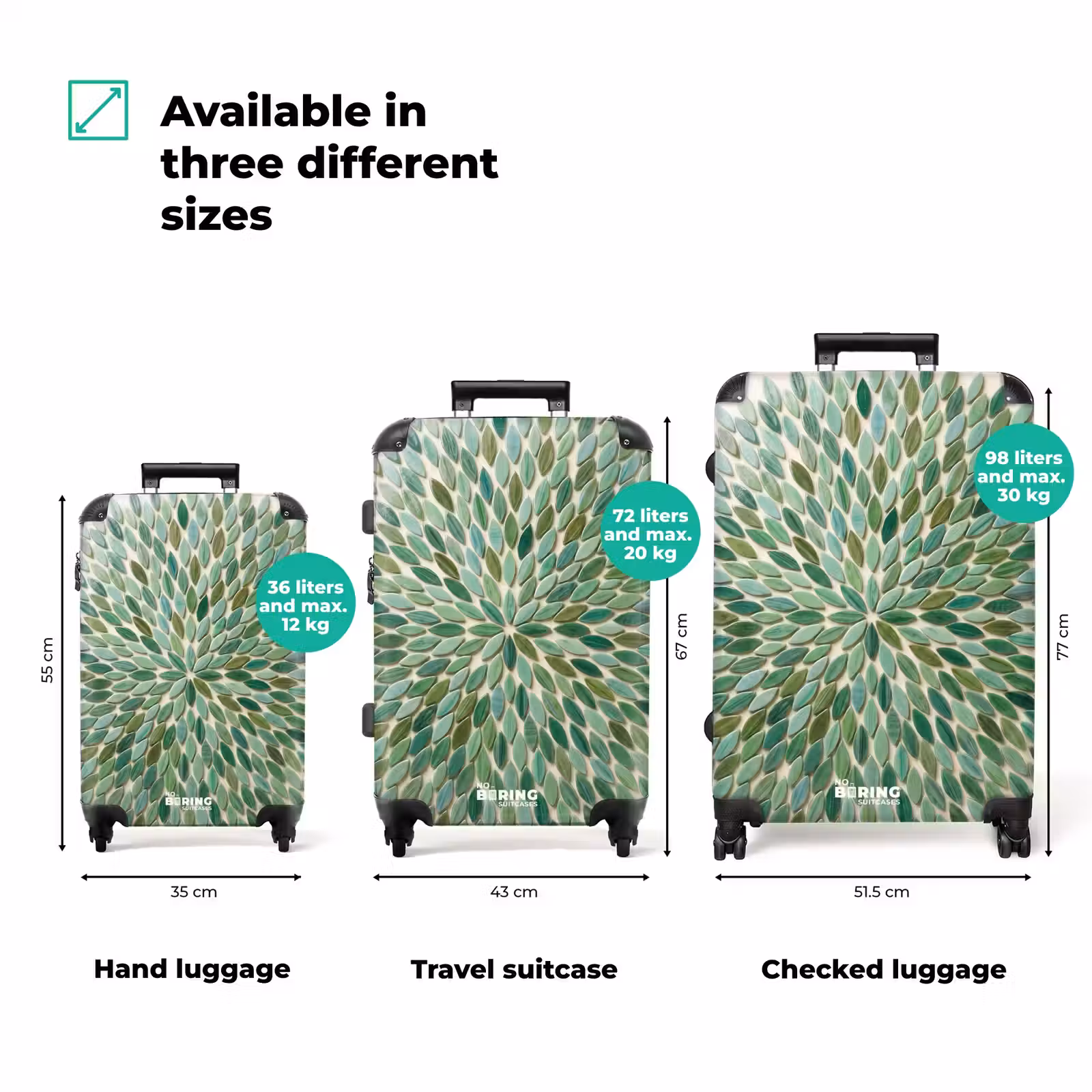 Suitcase - Pattern - Leaf - Green - Abstract — 1