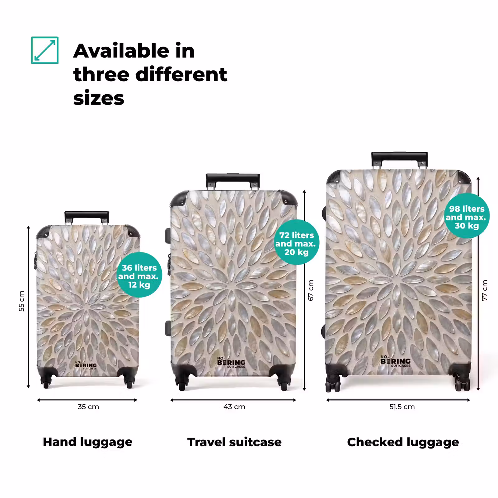 Suitcase - Pattern - Oval - Shiny - Abstract - Beige — 1