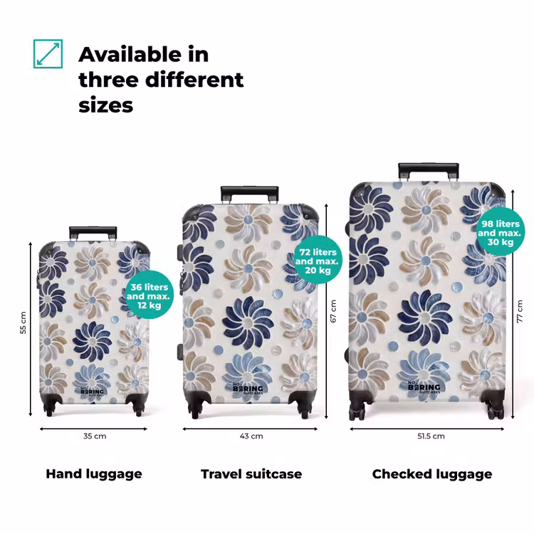 Suitcase - Flowers - Mother-of-Pearl - Abstract - Pattern - Blue — 1