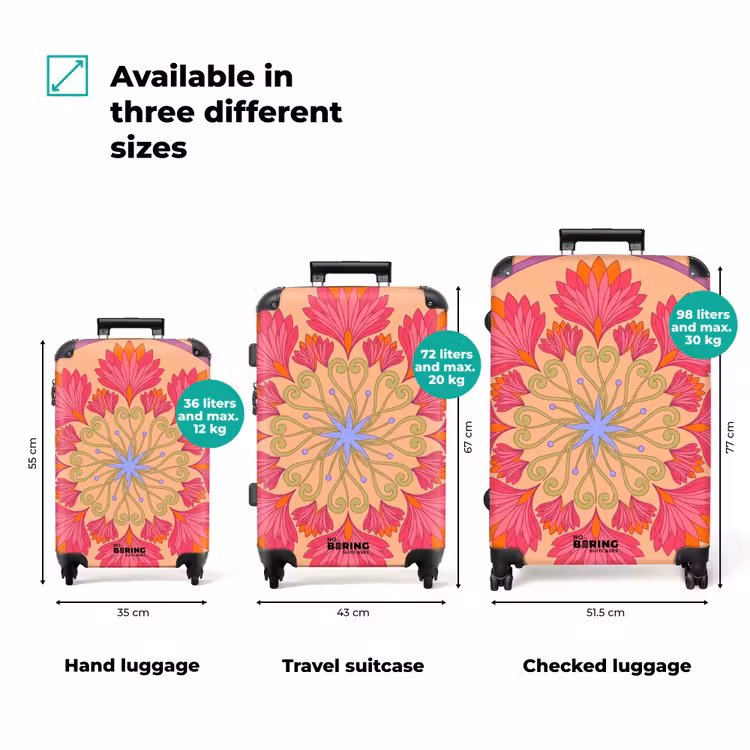 Suitcase - Flowers - Pattern - Abstract - Pink - Decorative — 1