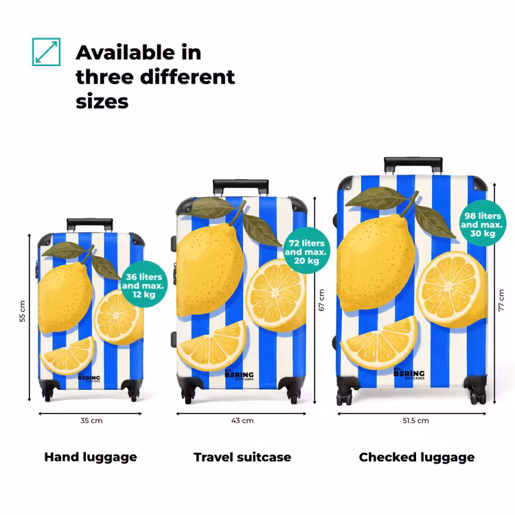 Suitcase - Fruit - Lemon - Summer - Yellow - Blue — 1