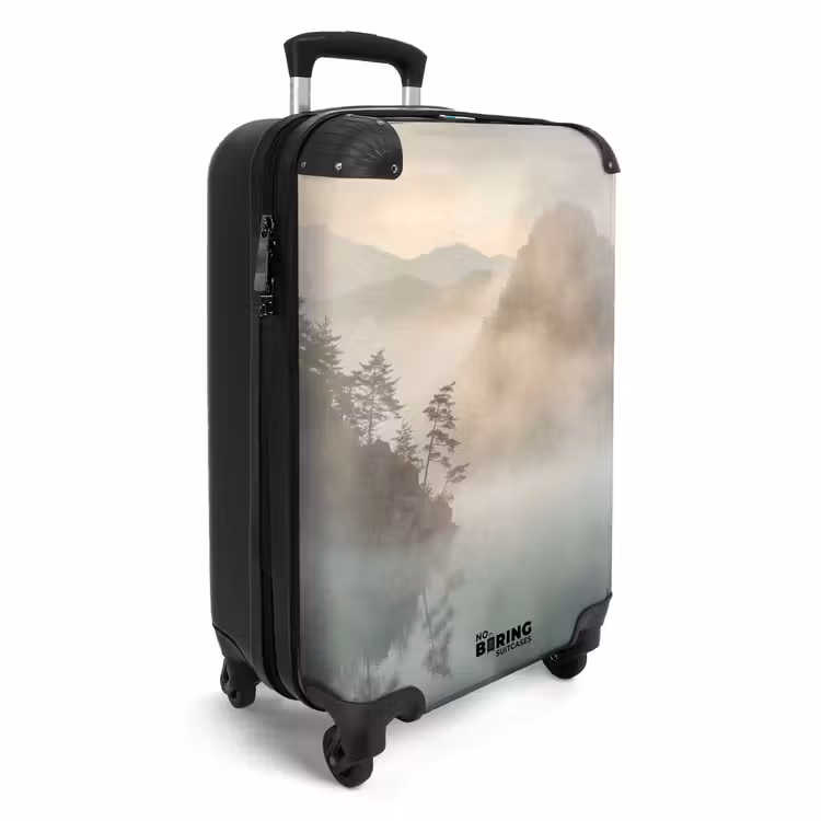 Suitcase - Landscape - Mountains - Fog - Water - Nature — 2