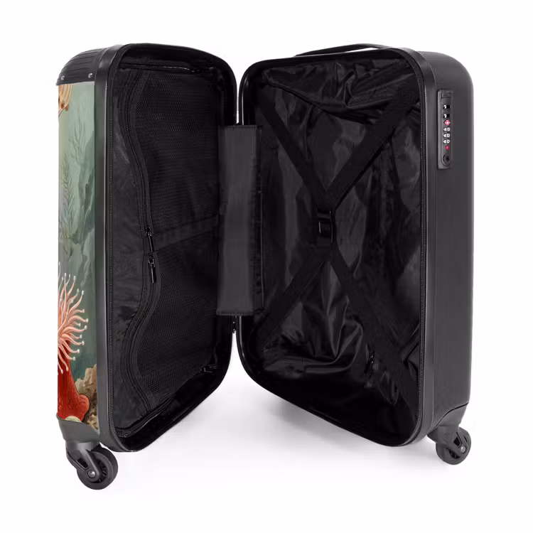 Suitcase - Marine Life - Jellyfish - Underwater - Illustration - Beige — 5